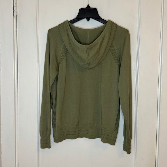 Athleta Evergreen Sweater Hoodie Sage Green Pullover Kangaroo Pocket Medium - Picture 2 of 10